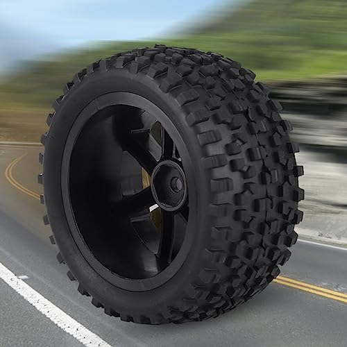 Yctze 4 Stück Hochleistungs-RC-Truck-Gummireifen Im Maßstab 1:10, Langlebige Radreifen für Crawler-Autos, Fortschrittliche Traktion für Offroad-Rennen (Black) von Yctze