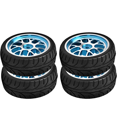 Yctze 4pcs /10 -Skala -RC Autoräder mit Gummireifen und Aluminiumlegierungen Ersatzteile (Gebogene Oberfläche) von Yctze