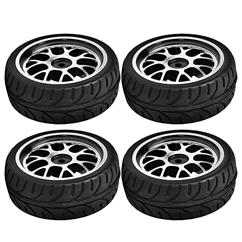Yctze 4pcs /10 -Skala -RC Autoräder mit Gummireifen und Aluminiumlegierungen Ersatzteile (Gebogene Oberfläche) von Yctze