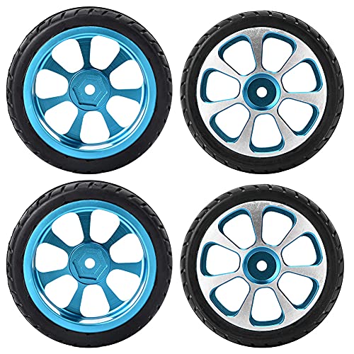 Yctze 4pcs /10 -Skala -RC Autoräder mit Gummireifen und Aluminiumlegierungen Ersatzteile (Wohnung) von Yctze