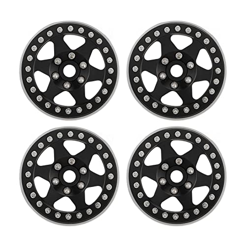 Yctze 4pcs Aluminiumlegierung Beadlock Wheel Hub für Axial SCX10 & Redcat MST /10 RC -Autos - und Stabile Leistung (Black) von Yctze