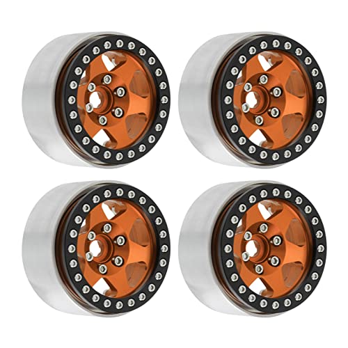 Yctze 4pcs Aluminiumlegierung Beadlock Wheel Hub für Axial SCX10 & Redcat MST /10 RC -Autos - und Stabile Leistung (Gold) von Yctze