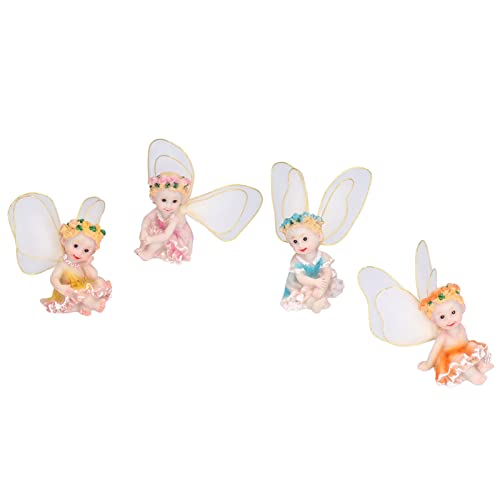 Yctze 4pcs Farbenfrohe Blumenfairies Figuren - Harzgarten und Haus Ornamente, Mikrolandschaftsdekorationen Yctze 4pcs Farbenfrohe Blumenfairies Figuren - Harzgarten und Haus Ornamente, Mikrolandschaftsdekorationen von Yctze