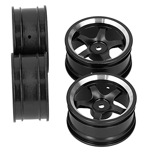 Yctze 4pcs Hochwertige Aluminium-Leichtmetallrad-Hubs Upgrade für MN86 /12 RC Crawler Accessoires (Black) von Yctze