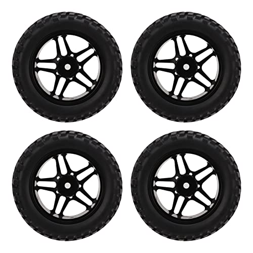 Yctze 4pcs RC -Auto -Reifen Set /10 Aluminiumlegierung Hub mit 5 Poke Gummirädern für Einen Einfachen Ersatz (Black) von Yctze