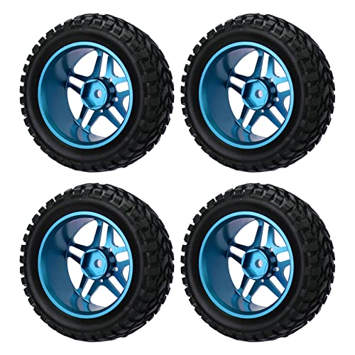 Yctze 4pcs RC -Auto -Reifen Set /10 Aluminiumlegierung Hub mit 5 Poke Gummirädern für Einen Einfachen Ersatz (Blue) von Yctze