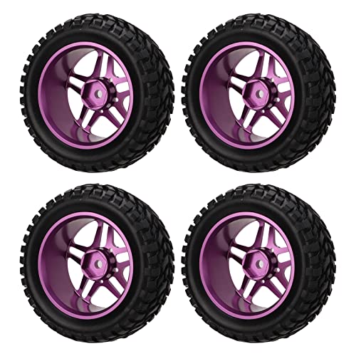Yctze 4pcs RC -Auto -Reifen Set /10 Aluminiumlegierung Hub mit 5 Poke Gummirädern für Einen Einfachen Ersatz (Purple) von Yctze