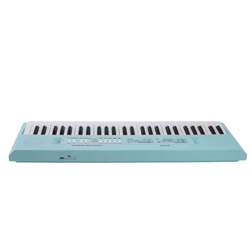 Yctze 54 Taste Tragbare Elektrische Tastatur mit Mikrofon- und Dual -Netzteil für Kinder Umfasst 8 Töne, 6 Songs und Lautstärke (Blue) von Yctze