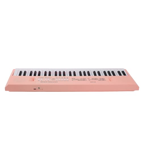 Yctze 54 Taste Tragbare Elektrische Tastatur mit Mikrofon- und Dual -Netzteil für Kinder Umfasst 8 Töne, 6 Songs und Lautstärke (Rosig) von Yctze