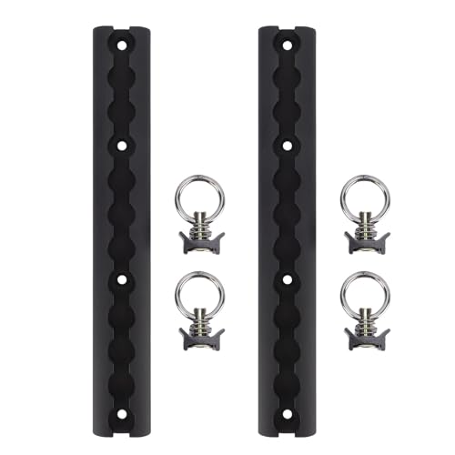 Yctze Aluminium L-Spurbahn 12in Hochleistungs-L-Schienen Schiene mit 4 Schiebe Ringen für Motorräder ATVs Pickup Trucks Anhänger (Black) von Yctze
