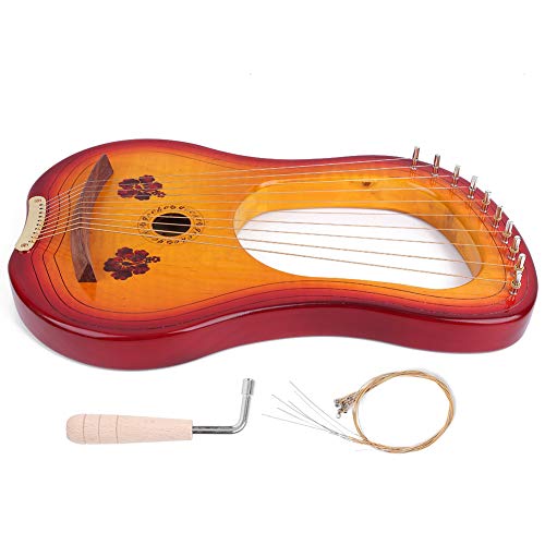 Yctze Anfänger 10 Schnur Harp aus Kanadischem Ahorn mit Tuning -Hammer und Tragetasche - Musikinstrument für Kleine Versammlungen (Harfe) von Yctze