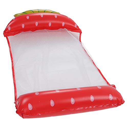 Yctze Aufblasbares Wasser Hängematte Float Lounger - Erdbeermuster Multifunktionaler Schwimmender Stuhl für Pool, Strand und See von Yctze