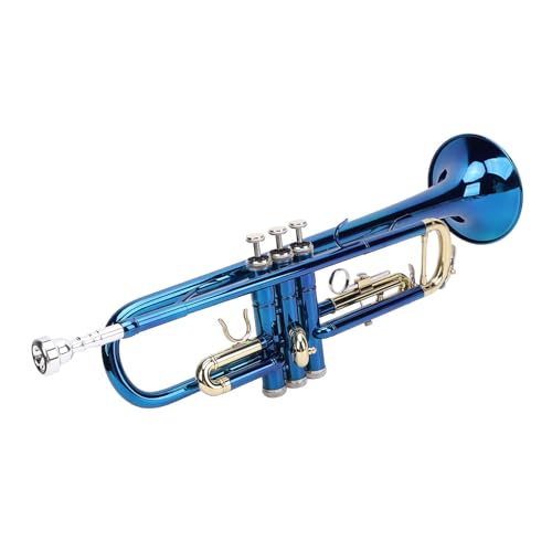 Yctze BB Standard Trompetenblau Farbe mit Goldschlüssel - Kupferanfänger -Trompete Ideal für Leistung und Übung von Yctze