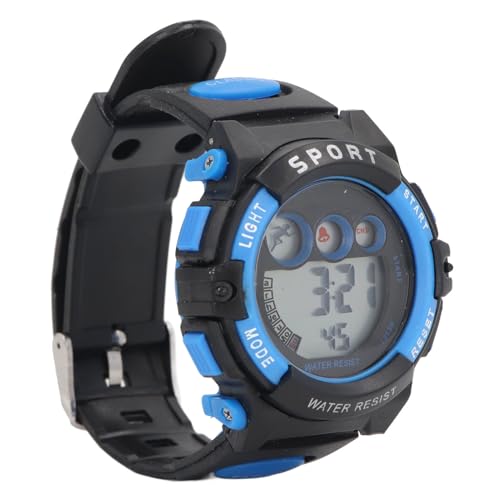 Yctze Buntes LED Digital Sportwache für Kinder mit Alarm, Stoppwatch & Kalender, 30 M, Alter 4-15 Jahre Alt (Schwarz Blau) von Yctze