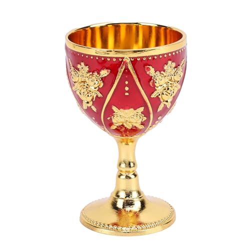 Yctze Eleganter Goldlegierung Goblet 30ml Vintage Metal Cup für Hochzeiten, Partys und Wohnkultur mit Exquisitem Rosenmuster (Goldrot) von Yctze