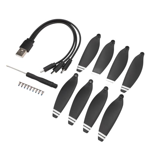 Yctze Geräuscharme und Schnell Lösbare Ersatzblätter, 8 Stück Drohnenpropeller aus Kunststoff, 2,8 Zoll, Leicht, Leise, RC-Drohnenpropellerblätter, Requisiten mit Schrauben, Yctze Geräuscharme und Schnell Lösbare Ersatzblätter, 8 Stück Drohnenpropeller aus Kunststoff, 2,8 Zoll, Leicht, Leise, RC-Drohnenpropellerblätter, Requisiten mit Schrauben, von Yctze