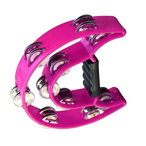 Yctze Großes Hand Tamburin -Percussion -Instrument mit Doppelreihen -Metall -Gles Für Kindermusikausbildung und F -Aktivitäten - K E (Purple) von Yctze