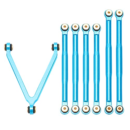 Yctze Hochleistungs-RC-Pull-Stange-Aluminium-Legierungsverbindungsstecker für Axiales SCX24 90081/24 Modellauto-Upgrade (Blue) von Yctze