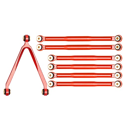 Yctze Hochleistungs-RC-Pull-Stange-Aluminium-Legierungsverbindungsstecker für Axiales SCX24 90081/24 Modellauto-Upgrade (Rot) von Yctze
