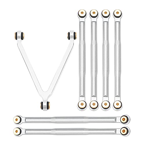 Yctze Hochleistungs-RC-Pull-Stange-Aluminium-Legierungsverbindungsstecker für Axiales SCX24 90081/24 Modellauto-Upgrade (Silver) von Yctze