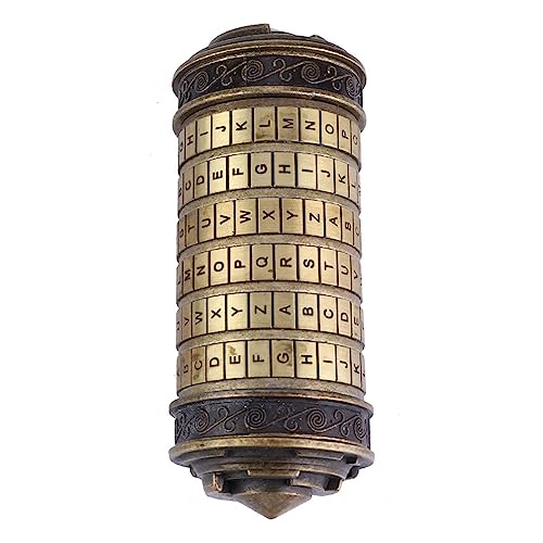 Yctze Klassischer Da Vinci Code Lock Ringhalter mit Standardpasswort ILOVEU – Romantisches Cryptex-Puzzle-Box-Geschenk, Künstlerisches Kunsthandwerk von Yctze