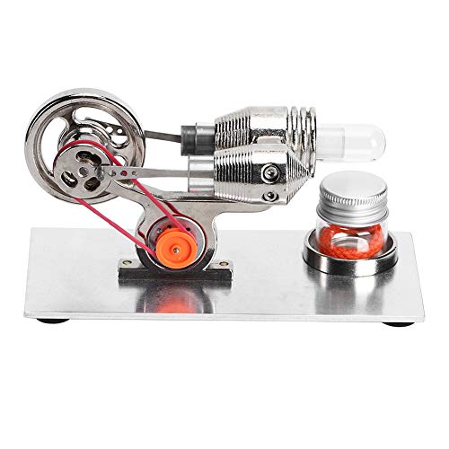 Yctze Miniatur-Heißluft-Stirlingmotor-Motor – Funktionelles Dampfkraft-Physiklabor-Lehrspielzeugmodell in Silberner Farbe, Ideal für Bildungszwecke von Yctze