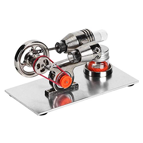 Yctze Miniatur Stirling Motormodell Physik Spielzeug für Unterricht, Hochwertige Zinklegierung und Quarzglas, Elegantes Bildungsgeschenk Silber Yctze Miniatur Stirling Motormodell Physik Spielzeug für Unterricht, Hochwertige Zinklegierung und Quarzglas, Elegantes Bildungsgeschenk Silber von Yctze