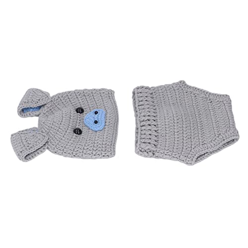 Yctze Nette Tierbabyfotografie Kostüme - Wollfäden -Outfits und Requisiten für Säuglinge Entzückende Häkelbabykleidung für Unvergessliche Fotoshootings (GRAY) von Yctze
