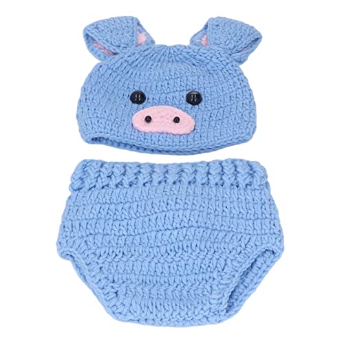 Yctze Nette Tierbabyfotografie Kostüme - Wollfäden -Outfits und Requisiten für Säuglinge Entzückende Häkelbabykleidung für Unvergessliche Fotoshootings (Seeblau) von Yctze