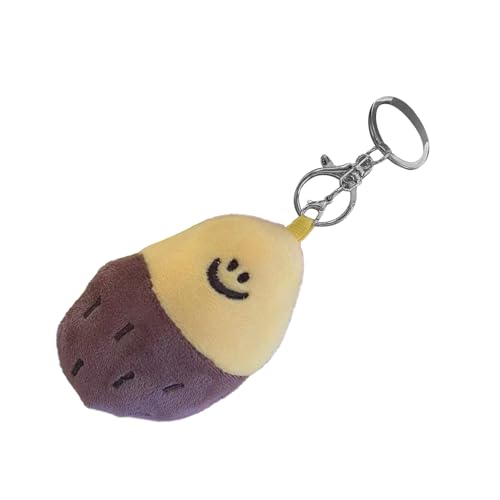 Yctze Niedliche Süßkartoffel -Plüsch -Schlüsselbund Weiche PP Baumwolle, Multifunktionaler Puppenschlüsselkette für Rucksack, Ideale Paare (Silberschlüsselkette) von Yctze
