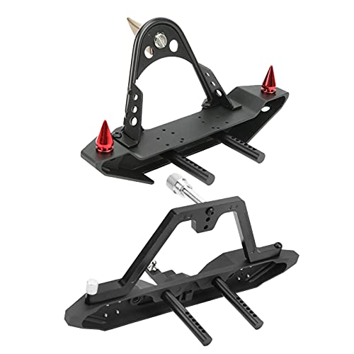 Yctze RC Aluminiumlegierung Vordere und Hintere Stoßfänger mit LED-Leuchten für /SCX10 90046 90047 und Hochwertiges Upgrade für /10 RC-Autos (Black) von Yctze