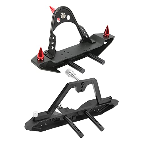 Yctze RC Aluminiumlegierung Vordere und Hintere Stoßfänger mit LED-Leuchten für /SCX10 90046 90047 und Hochwertiges Upgrade für /10 RC-Autos (Rot) von Yctze