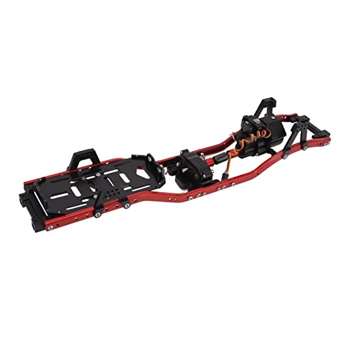 Yctze RC -Metall -Chassis 313 Mm Radstand 2 Geschwindigkeitsmodus und 3 Kanal Sender für Axiales SCX10 /10 RC Auto in Aluminiumlegierung (Rot) von Yctze