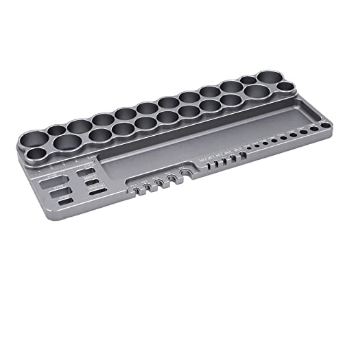 Yctze RC Tools Storage Rack - Aluminium -Legierungskit für Schraubendreher, Scheren und Wartungsinstrumente mit Befestigungslöchern (Gray) von Yctze