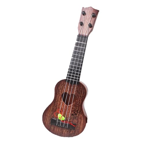Yctze Simulation Ukulele 4 String Kids Musical Instrument Toy für Frühe Bildung mit Herzmuster, Leichtgewicht und (Kaffee) von Yctze