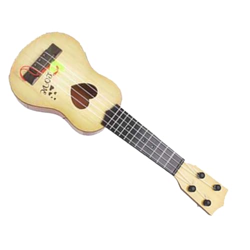 Yctze Simulation Ukulele 4 String Kids Musical Instrument Toy für Frühe Bildung mit Herzmuster, Leichtgewicht und (Khaki) von Yctze