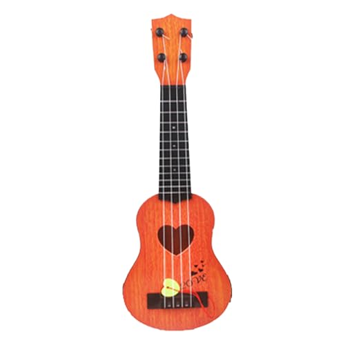 Yctze Simulation Ukulele 4 String Kids Musical Instrument Toy für Frühe Bildung mit Herzmuster, Leichtgewicht und (ORANGE) von Yctze