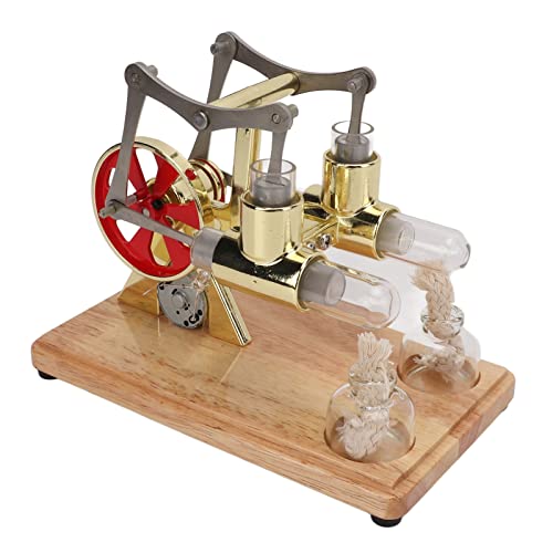 Yctze Stirling Motormodell - Spielzeug für Bildungsphysik mit Glasrohr und Lampe für Wissenschaftsprojekte und Demonstrationen Yctze Stirling Motormodell - Spielzeug für Bildungsphysik mit Glasrohr und Lampe für Wissenschaftsprojekte und Demonstrationen von Yctze