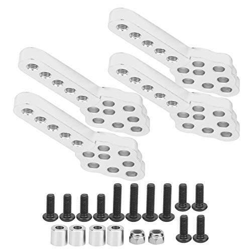 Yctze Stoßdämpferhalterung Scx10 Kit Aluminiumoy 4-teiliges Set Rc-Auto-Dämpfungshalterung Grundplatte Winkelhöhe für 1 10wler Rc-Stoßdämpferhalterung (Silver) von Yctze