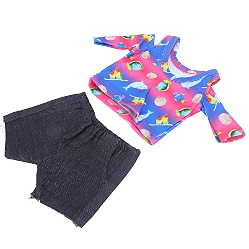 Yctze T-Shirt Babypuppenkleidung Set für 18-Zoll (Qd18-032 farbig Set) von Yctze