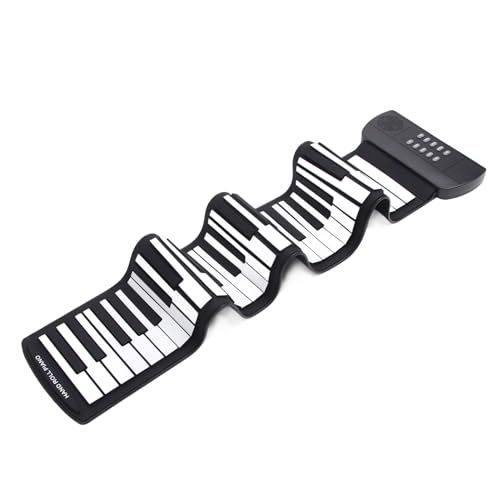 Yctze Tragbare 61 Tasten Rollen Klavier für Kinder - Faltbare Elektronische Tastatur, USB -Wiederaufladung mit Aufnahme und Wiedergabefunktionen von Yctze