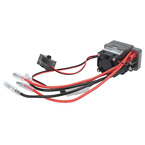 Yctze Wasserdichter Gebürsteter Regler mit Kühlkörper und Lüfter, Geeignet für 1/10 RC Crawler und Andere RC-Cars, mit -Stecker, für Bastler von Yctze