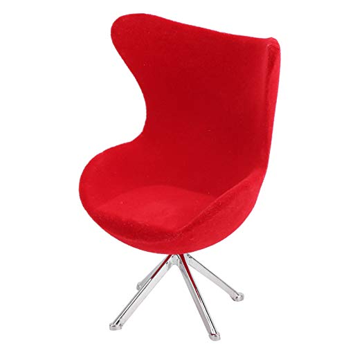 Yctze YCTZE Miniatur Flocking Sofa Chair Model für 1:12 Puppenhausdekoration - Süßes Möbelzubehör für und Sammler (Rot) von Yctze