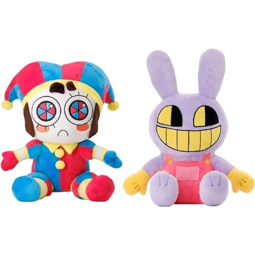 Ycxydr The Amazing Digital Circus Plush Toys, 2 Pcs Pomni and Jax Soft Toy for TV Fans, Cute Stuffed Figure Doll Soft Toys for Kids Adults Boys Girls, Birthday Halloween HC-008 von Ycxydr