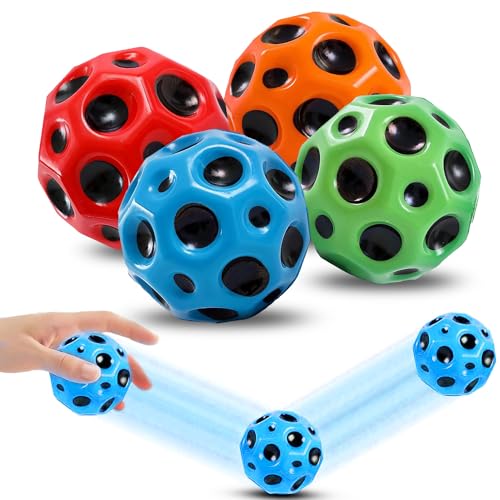 4 Stück Sprünge Gummiball,Space Ball,Bounce-Loch-Ball,Space Ball Mini Bouncing Ball Toy,Astro Jump Ball Bounce Ball,Macht Space Bälle Spielzeug,Spielzeug Planeten Hüpfbälle für Kinder im Freien von YeahBoom