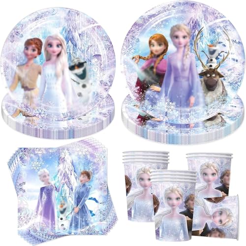 50 Stück Partygeschirr Set,Kindergeburtstag Partygeschirr,Geburtstag Party Geschirr Set,Geburtstag Deko,Deko Partyzubehör Pappteller Set,Mit Teller Becher Servietten,Party Geschirr für 10 Gäste von YeahBoom