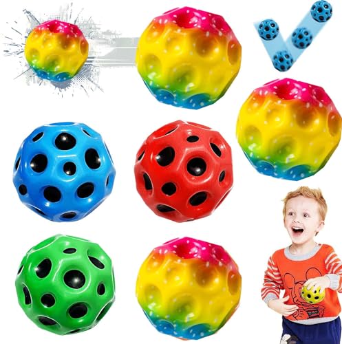 6 Stück Sprünge Gummiball,Space Ball,Bounce-Loch-Ball,Space Ball Mini Bouncing Ball Toy,Astro Jump Ball Bounce Ball,Macht Space Bälle Spielzeug,Spielzeug Planeten Hüpfbälle für Kinder im Freien von YeahBoom