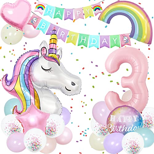 Einhorn Geburtstagsdeko,3D Einhorn Luftballon,Riesen Folienballon Macaron 3,Einhorn Folienballon Set mit Happy Birthday Banner,Rainbow Cloud Balloons für Mädchen Geburtstags Festival Dekoration Einhorn Geburtstagsdeko,3D Einhorn Luftballon,Riesen Folienballon Macaron 3,Einhorn Folienballon Set mit Happy Birthday Banner,Rainbow Cloud Balloons für Mädchen Geburtstags Festival Dekoration von YeahBoom