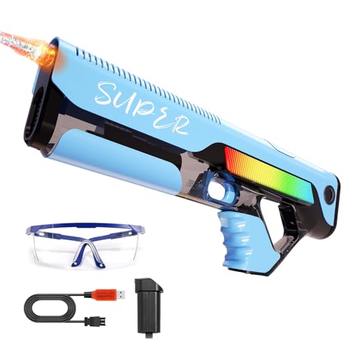 Wasserpistole Elektrisch,Automatische Wasserspritzpistole für Erwachsene Kinder,8-10 M Großer Reichweite Wasserpistole Spielzeug,Hoher Kapazität Wasserpistole,Sommerspielzeug für Pool Garten Strand von YeahBoom