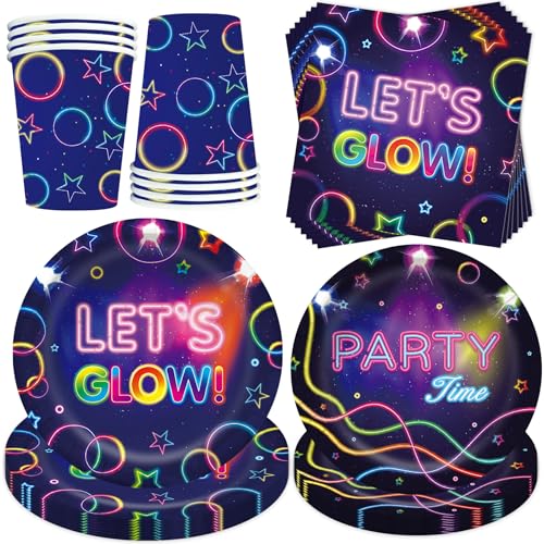 50 Stück Glow Party Partygeschirr Set,Neon Pappteller,Partygeschirr Fluoreszierende,Neonfarbenes Partyzubehör Geburtstage,Mit Pappteller Becher Servietten 50 Stück Glow Party Partygeschirr Set,Neon Pappteller,Partygeschirr Fluoreszierende,Neonfarbenes Partyzubehör Geburtstage,Mit Pappteller Becher Servietten von YeahBoom